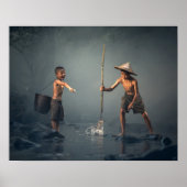 Het geluk van kinderen in de traditionele aziatisc poster (Voorkant)