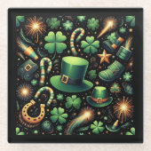Het geluk van St. Patrick Glazen Onderzetter (Voorkant)