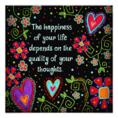 Het geluk van uw leven Quote-inspiratie Foto Afdruk (Voorkant)