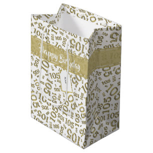 Het gelukkige 105ste Patroon van het Aantal van de Medium Cadeauzakje