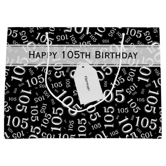Het gelukkige 105ste Zwart-witte Thema van de Groot Cadeauzakje (Voorkant)