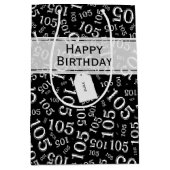 Het gelukkige 105ste Zwart-witte Thema van de Medium Cadeauzakje (Voorkant)
