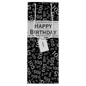 Het gelukkige 105ste Zwart-witte Thema van de Wijn Cadeautas (Voorkant)