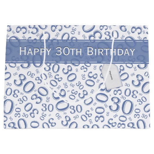 Het gelukkige 30ste Blauw en het Wit van het Groot Cadeauzakje (Voorkant)