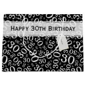 Het gelukkige 30ste Zwart-witte Patroon van de Groot Cadeauzakje (Voorkant)