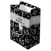 Het gelukkige 85ste Zwart-witte Thema van de Medium Cadeauzakje (Voorkant Gekanteld)