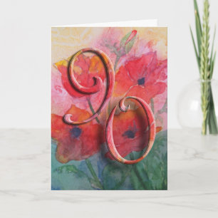 Het gelukkige 90ste Wenskaart van de Verjaardag Kaart