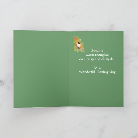 Het gelukkige art. van de Vogel van Chickadee van Feestdagen Kaart (Binnen)