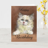 Het gelukkige Art. van het Katje van Ragdoll van Kaart (Gele Bloem)