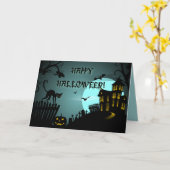 Het gelukkige Blauw van het Spookhuis van de Kat Kaart (Gele Bloem)