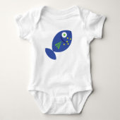 Het gelukkige Blauwe T - shirt van het Baby van (Voorkant)
