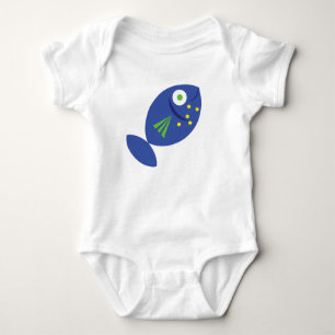 Het gelukkige Blauwe T - shirt van het Baby van