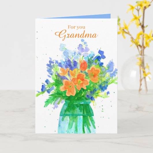 Het gelukkige Boeket van de Bloem van de Oma van Kaart (Gele Bloem)