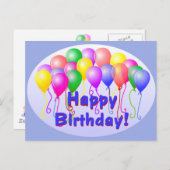 Het gelukkige Briefkaart van de Ballons van de (Voorkant / Achterkant)