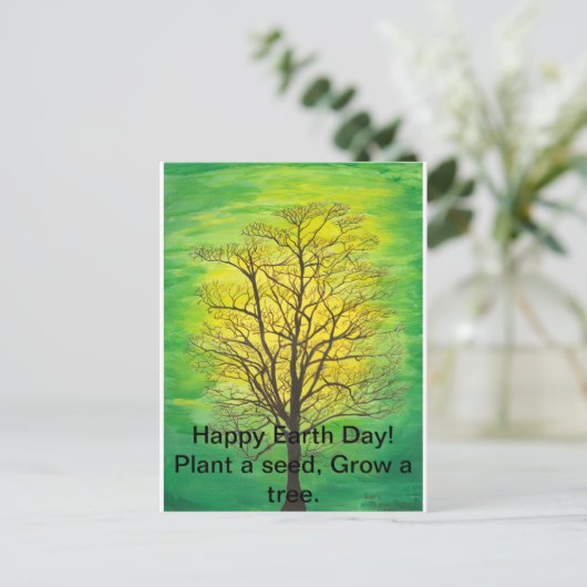 Het gelukkige Briefkaart van de Dag van de Aarde (Staand voorkant)