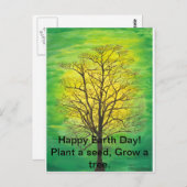 Het gelukkige Briefkaart van de Dag van de Aarde (Voorkant / Achterkant)
