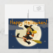 Het gelukkige Briefkaart van de Heks van Halloween (Voorkant / Achterkant)