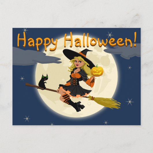 Het gelukkige Briefkaart van de Heks van Halloween (Voorkant)