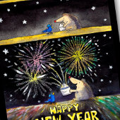 Het gelukkige briefkaart van het Nieuwjaar door