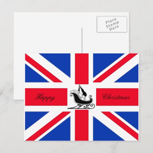 Het gelukkige Briefkaart van Union Jack van (Voorkant / Achterkant)