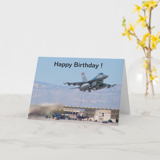 Het gelukkige de kaartF-16 van de Verjaardag Kaart (Gele Bloem)