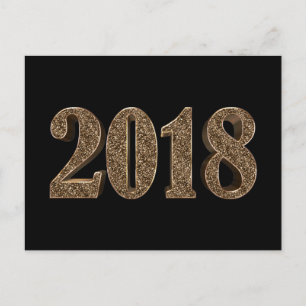 Het gelukkige Elegante Goud van het Nieuwjaar 2018 Feestdagenkaart