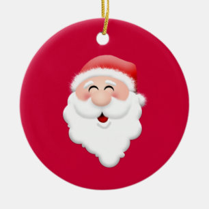 Het gelukkige Gezicht van de Kerstman Keramisch Ornament