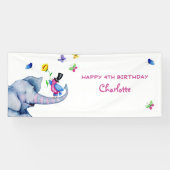 Het gelukkige gezicht van de olifant spandoek (Horizontaal)