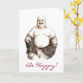 Het gelukkige het Lachen Blije Goede Fortuin Kaart (Gele Bloem)