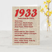 Het gelukkige Jaar van de Verjaardag 1933 de jaren Kaart (Gele Bloem)