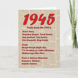 Het gelukkige Jaar van de Verjaardag 1945 de jaren Kaart