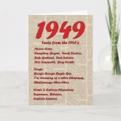 Het gelukkige Jaar van de Verjaardag 1949 de jaren Kaart (Voorkant)