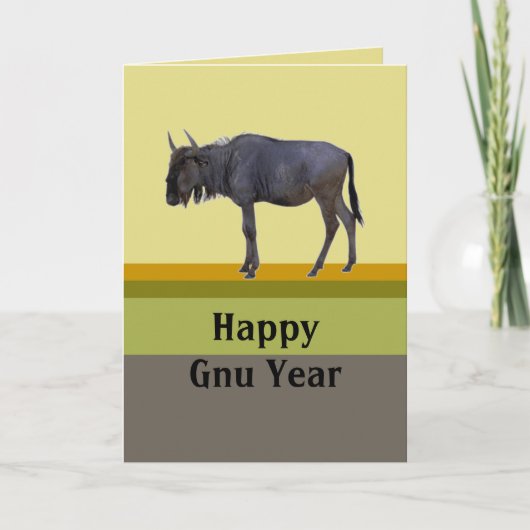 Het gelukkige Jaar van GNU Feestdagen Kaart (Voorkant)
