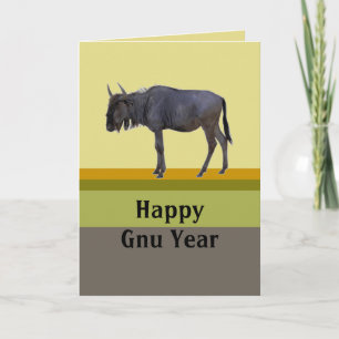 Het gelukkige Jaar van GNU Feestdagen Kaart
