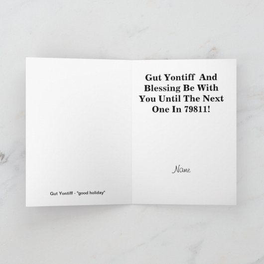 Het gelukkige Joodse Turkije Wenskaart van Feestdagen Kaart (Binnen)