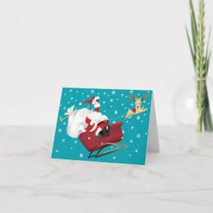 Het gelukkige Kerstman en Wenskaart van Kerstmis Feestdagen Kaart