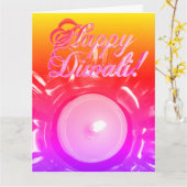 Het Gelukkige Kleurrijke Kaarslicht Diwali van de Kaart (Gele Bloem)