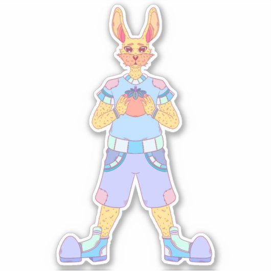 Het gelukkige konijn sticker (Voorkant)