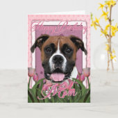 Het gelukkige Mamma van de Verjaardag - Bokser - Kaart (Gele Bloem)