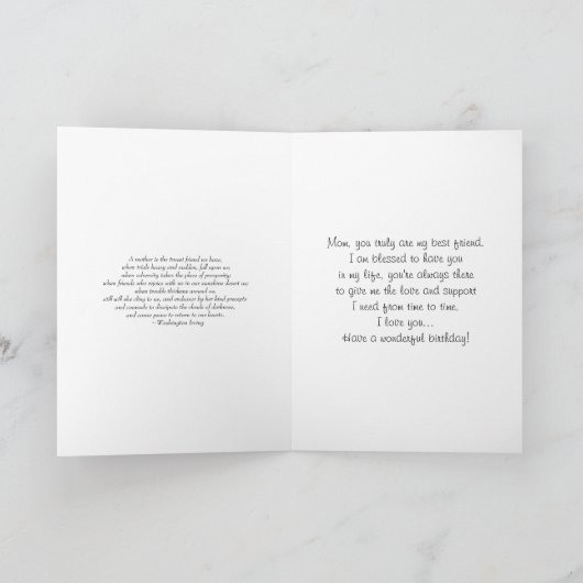 Het gelukkige mamma-Wit van de Verjaardag nam toe Kaart (Binnen)