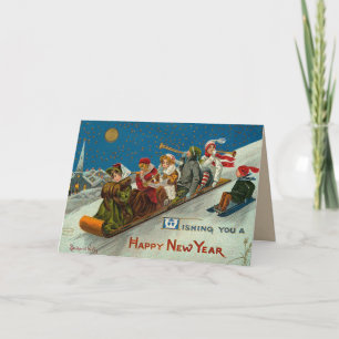 Het Gelukkige Nieuwjaar van de Pret van de winter Feestdagen Kaart