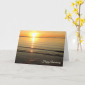 Het gelukkige OceaanStrand van de Zonsondergang Kaart (Gele Bloem)