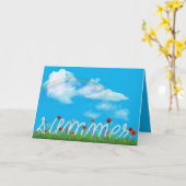 het gelukkige ontwerp van de de zomerkabel met kaart (Gele Bloem)