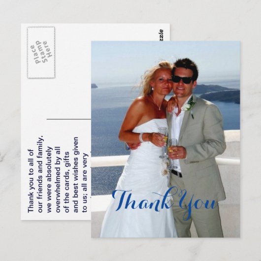 Het gelukkige paar huwelijkscadeau bedankt briefkaart (Voorkant / Achterkant)