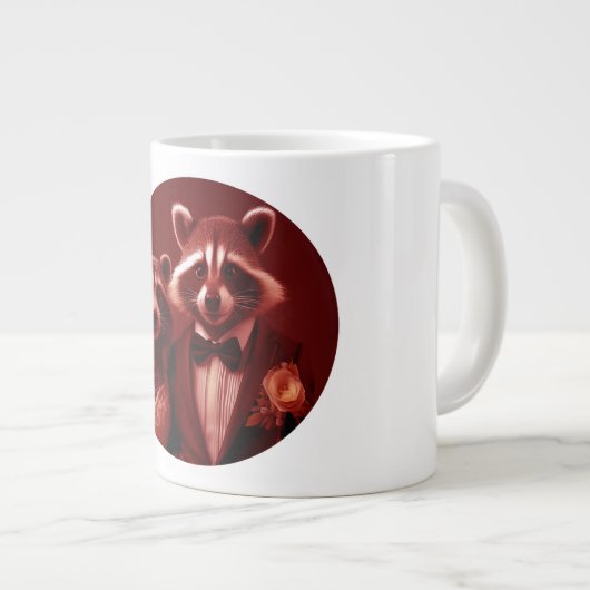 Het gelukkige paar Mr. & Mrs. Racoon Grote Koffiekop (Voorkant rechts)