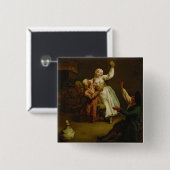 Het gelukkige paar vierkante button 5,1 cm (Voorkant /achterkant)