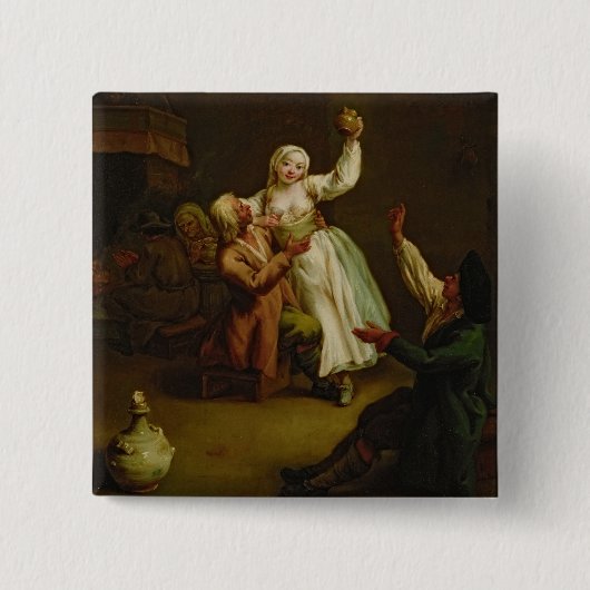 Het gelukkige paar vierkante button 5,1 cm (Voorkant)