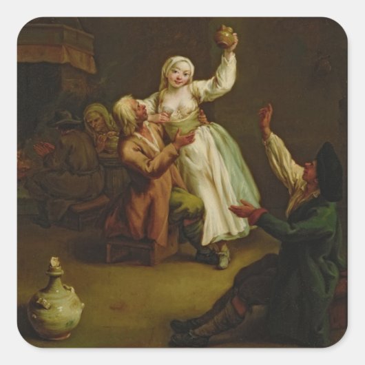 Het gelukkige paar vierkante sticker (Voorkant)