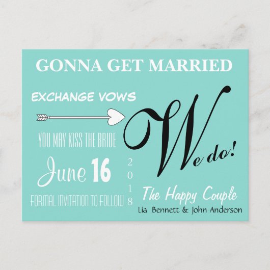 Het gelukkige paar wij sparen de Briefkaarten van (Voorkant)