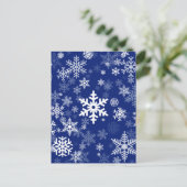 Het gelukkige Patroon van de Sneeuwvlokken van de Feestdagenkaart (Staand voorkant)